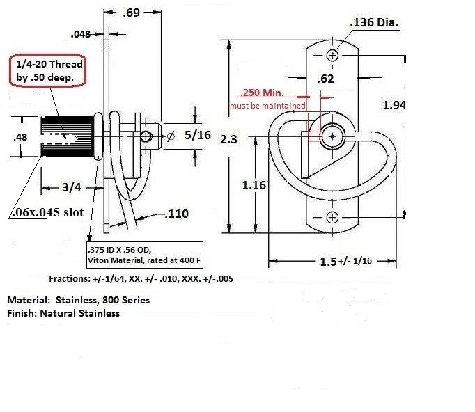 CA0013TH Knurled Knob Slotted Head Turn Latch , Latches & Catches
